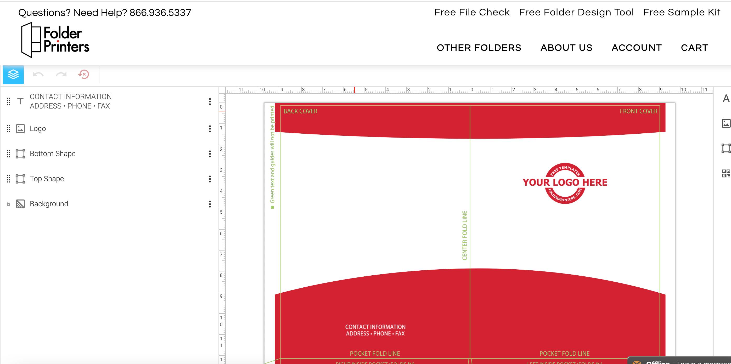 Image of Free Online Design Tool of Folderprinters.com