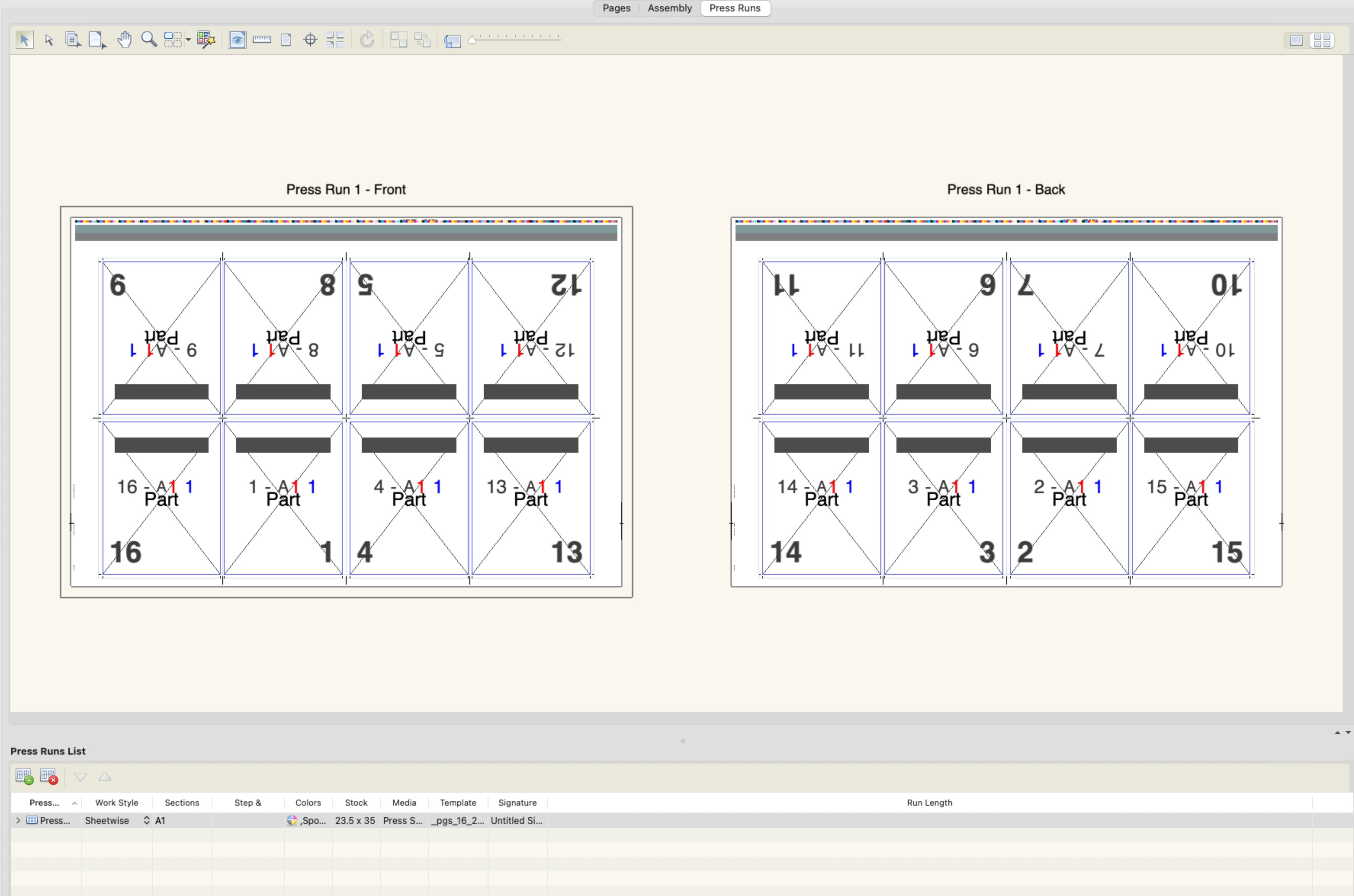 imposition software interface 