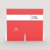 Image of an unassembled, flat, completely spread open Presentation Folder. 